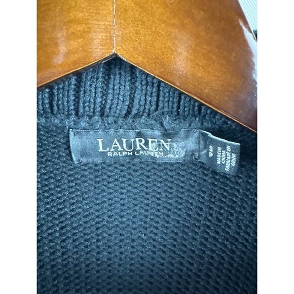 Women’s Black Label Ralph Lauren Petite Small Black Argyle Cardigan - Picture 4 of 5